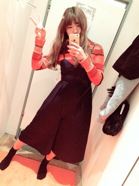 「SHEL’TTER（シェルター）のアイテム（オールインワン・サロペット）」を使った、ゆりいいいいさん（レディース・165cm）の秋コーディネート