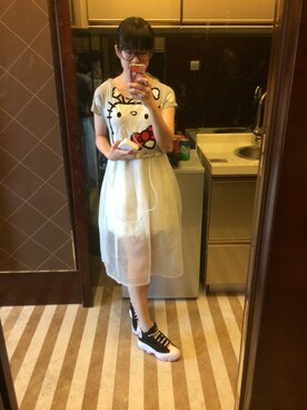 「CRASH HELLO KITTY（クラッシュハローキティ）のアイテム（ワンピース）」を使った、Annyさん（レディース・158cm）の春コーディネート