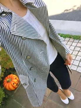 「ストライプジャケット」｜Honamoon🌙さん（レディース・167cm）の秋コーディネート