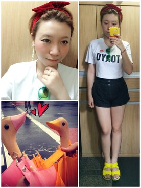 「アイテム（折りたたみ傘）」を使った、MOIさん（レディース・169cm）の夏コーディネート