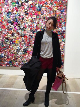 「Yohji Yamamoto（ヨウジヤマモト）のアイテム（カーディガン/ボレロ）」を使った、MOIさん（レディース・169cm）の冬コーディネート