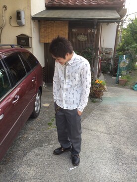 「CALEE（キャリー）のT/C CHINO PANTS（その他パンツ、ベージュ系）」を使った、中村 さん（メンズ・170cm）の春コーディネート