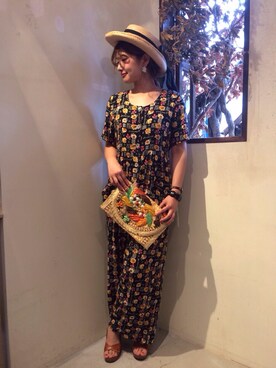 「アイテム（サロペット/オーバーオール）」を使った、古着屋RAINBOWさん（レディース・158cm）の春コーディネート