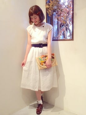 「RAINBOW（レインボー）のアイテム」を使った、古着屋RAINBOWさん（レディース・161cm）の夏コーディネート