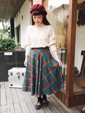 「RAINBOW（レインボー）のアイテム」を使った、古着屋RAINBOWさん（レディース・153cm）の秋コーディネート