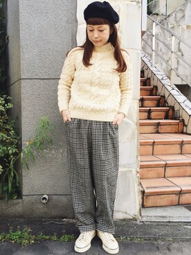 「RAINBOW（レインボー）のアイテム」を使った、古着屋RAINBOWさん（レディース・153cm）の秋コーディネート