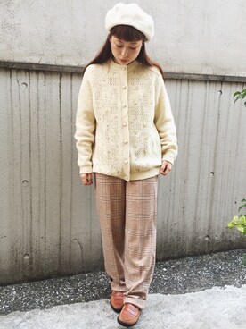 「RAINBOW（レインボー）のアイテム」を使った、古着屋RAINBOWさん（レディース・153cm）の秋コーディネート
