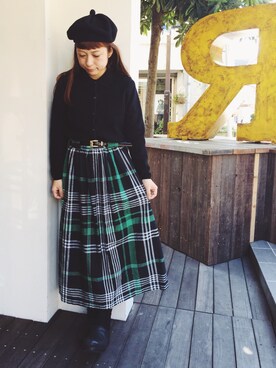 「RAINBOW（レインボー）のアイテム」を使った、古着屋RAINBOWさん（レディース・153cm）の秋コーディネート