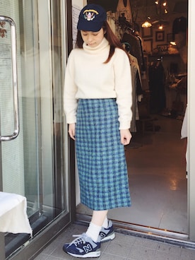 「RAINBOW（レインボー）のアイテム」を使った、古着屋RAINBOWさん（レディース・153cm）の秋コーディネート