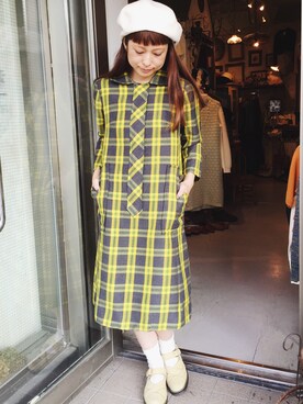 「RAINBOW（レインボー）のアイテム」を使った、古着屋RAINBOWさん（レディース・153cm）の秋コーディネート