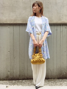 「VINTAGE（ヴィンテージ）のアイテム（その他パンツ）」を使った、古着屋RAINBOWさん（レディース・161cm）の夏コーディネート