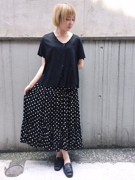 シャツ/ブラウス（ブラック系）を使った「ドットスカート」の人気