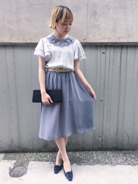 「VINTAGE（ヴィンテージ）のアイテム（ワンピース）」を使った、古着屋RAINBOWさん（レディース・155cm）の夏コーディネート