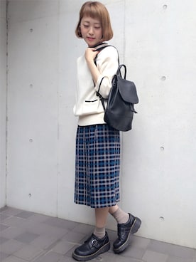 「古着屋」｜古着屋RAINBOWさん（レディース・155cm）の秋コーディネート