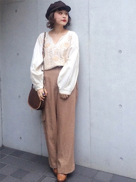 「古着屋」｜古着屋RAINBOWさん（レディース・155cm）の秋コーディネート