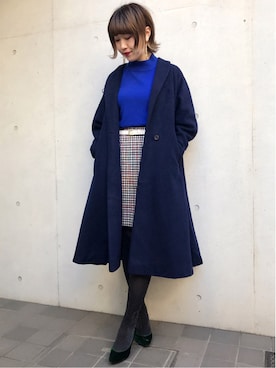 「VINTAGE（ヴィンテージ）のアイテム（スカート）」を使った、古着屋RAINBOWさん（レディース・155cm）の秋コーディネート