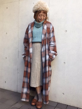 「丸メガネ」｜古着屋RAINBOWさん（レディース・155cm）の秋コーディネート