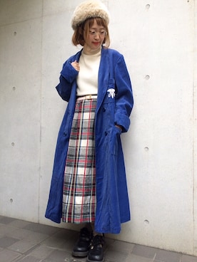 「ガウン」｜古着屋RAINBOWさん（レディース・155cm）の冬コーディネート