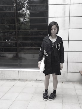 「HYSTERIC GLAMOUR（ヒステリックグラマー）のアイテム（モッズコート）」を使った、Fiishhhさん（レディース・158cm）の春コーディネート