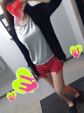 「UNIF」｜「アイテム（パーカー）」を使った、あいさん（レディース・173cm）の夏コーディネート