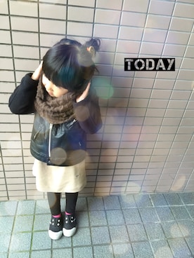 「UNDERCOVER（アンダーカバー）のアイテム（ジャケット/アウター）」を使った、SANAさん（キッズ・100cm）の秋コーディネート