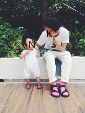 「PETIT BATEAU（プチバトー）のアイテム（オールインワン・サロペット）」を使った、nicoriiiiinさん（レディース・155cm）の夏コーディネート