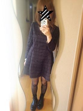 「スケボー」｜「アイテム（ワンピース/ドレス）」を使った、さちこさん（レディース・165cm）の秋コーディネート