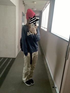 「Gregory」｜「アイテム（ニットキャップ/ビーニー）」を使った、さちこさん（レディース・165cm）の秋コーディネート