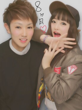 「LOVE」｜「アイテム（ブルゾン）」を使った、🐼さん（レディース・165cm）の秋コーディネート