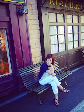 「アイテム（アナログ腕時計、ピンク系）」を使った、ことみ **さん（レディース・154cm）の夏コーディネート