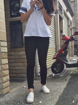「アイテム（レインシューズ）」を使った、海蝶さん（レディース・171cm・10代）の秋コーディネート