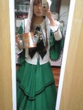 「アイテム（フィギュア、グリーン系）」を使った、カサコさん（レディース・156cm）の夏コーディネート