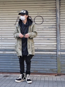 「FRESH.I.AM（フレッシュ.アイ.アム）のアイテム」を使った、Sandanさん（メンズ・168cm）の冬コーディネート