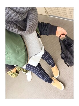「patagonia」｜「アイテム（ミリタリージャケット）」を使った、yumixxxさん（レディース・156cm）の冬コーディネート