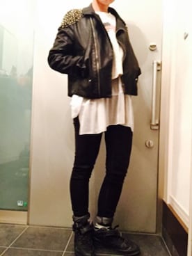 「coca（ANDEX shoes product）（コカ）のアイテム（タンクトップ）」を使った、サオルさん（レディース・153cm）の秋コーディネート