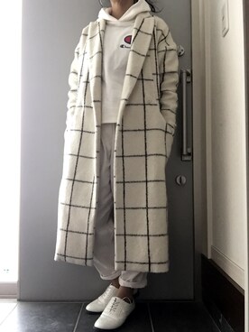 「チャンピオン パーカー」｜「アイテム（その他アウター）」を使った、サオルさん（レディース・153cm）の春コーディネート