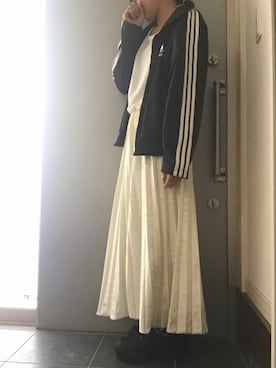 「アイテム（ジャージ）」を使った、サオルさん（レディース・153cm）の春コーディネート