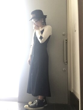 「ハットコーデ」｜サオルさん（レディース・153cm）の春コーディネート