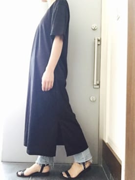 「tricot COMME des GARCONS（トリココムデギャルソン）のアイテム（サンダル）」を使った、サオルさん（レディース・153cm）の夏コーディネート