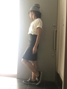 「SSUR（サー）のアイテム（帽子）」を使った、サオルさん（レディース・153cm）の夏コーディネート