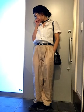 「ベレー帽推進委員会」｜サオルさん（レディース・153cm）の夏コーディネート