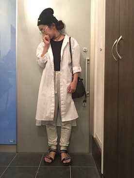 「SSUR（サー）のアイテム（帽子）」を使った、サオルさん（レディース・153cm）の秋コーディネート