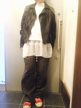 「coca（ANDEX shoes product）（コカ）のアイテム（タンクトップ）」を使った、サオルさん（レディース・153cm）の秋コーディネート