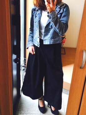 「FUN（ファン）のアイテム（デニムジャケット）」を使った、まめたん。さん（レディース・150cm）の夏コーディネート