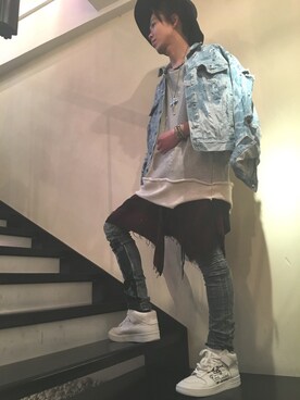 「ISAMU KATAYAMA BACKLASH（イサムカタヤマバックラッシュ）のアイテム（アクセサリー）」を使った、motohisaさん（メンズ・175cm）の春コーディネート