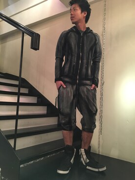「KMRii（ケムリ）のアイテム（スニーカー）」を使った、motohisaさん（メンズ・175cm）の夏コーディネート