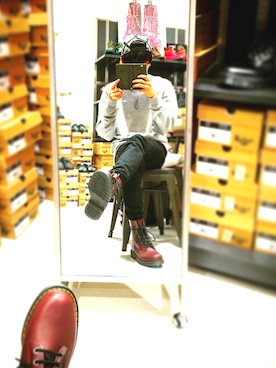 「Dr. Martens（ドクターマーチン）のアイテム（レインシューズ）」を使った、taiさん（メンズ・169cm）の夏コーディネート