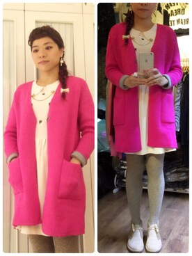 「N2（エヌドゥ）のアイテム」を使った、Kathy Kanさん（レディース・164cm）の冬コーディネート
