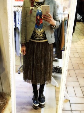 「N2（エヌドゥ）のアイテム」を使った、Kathy Kanさん（レディース・164cm）の冬コーディネート