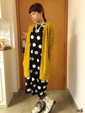「MONKI（モンキ）のアイテム（ピーコート）」を使った、Kathy Kanさん（レディース・164cm）の春コーディネート